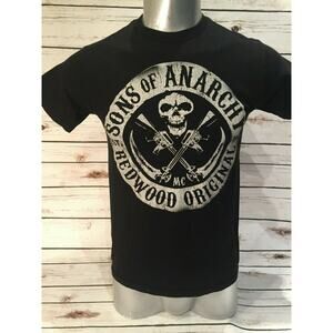 Sons of Anarchy SOA Skull Cross Machine Guns Swords TShirt Tee T Shirt Small
